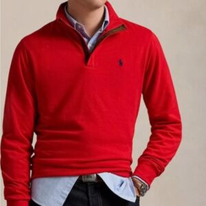 Polo Ralph Lauren Red Quarter-Zip Sweatshirt